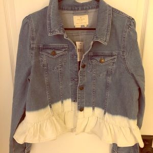 NWT Kate Spade ruffled Jean Jacket